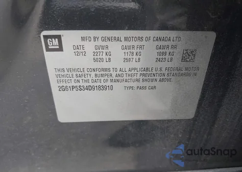 2013 Cadillac Xts Luxury from USA, damaged, VIN 2G61P5S34D9183910